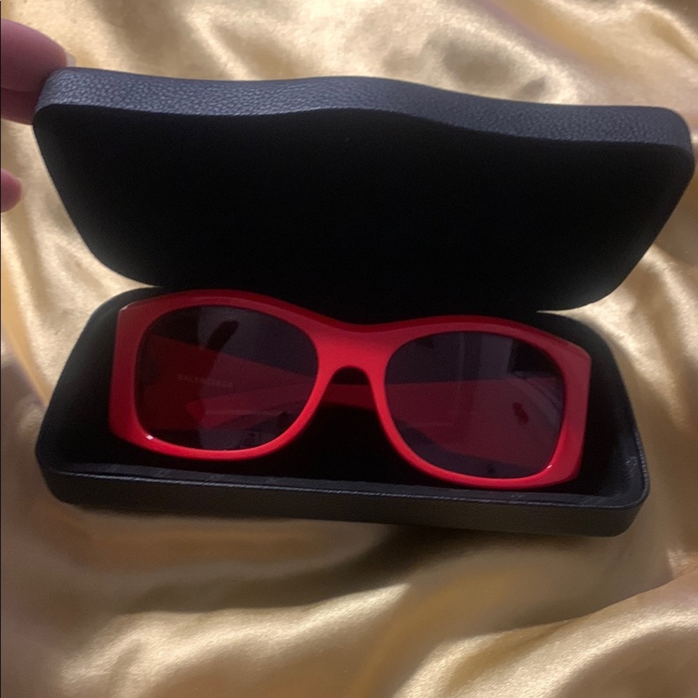 Balenciaga Red and Black Sunglasses with Red Lenses - Picture 2 of 11